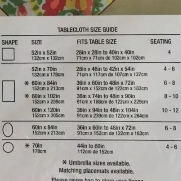 Vera Neumann Floral Oblong Tablecloth 60" x 84" - Picture 16 of 16